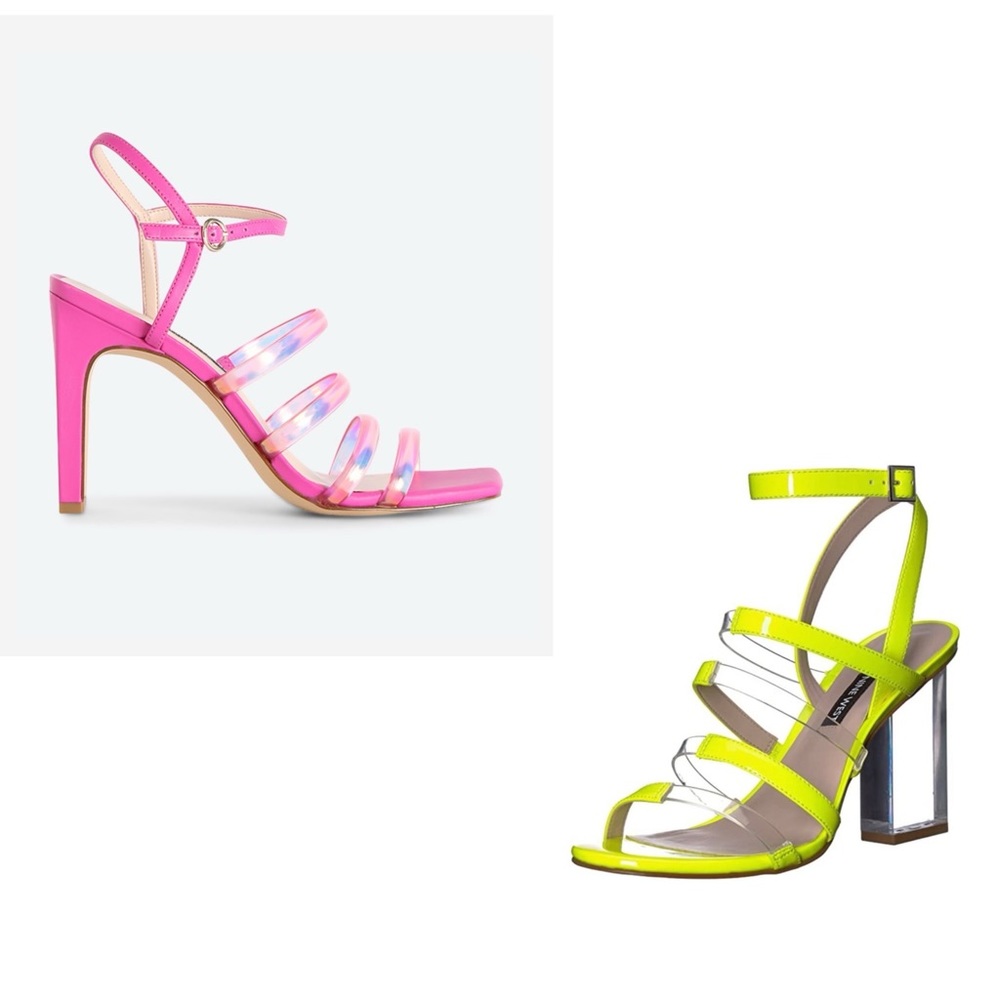2 NINE WEST PAIR OF CITY SHOES NEON COLORS